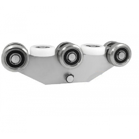 Wózek 8-rolkowy poliamid - metal do profilu 80x80x5