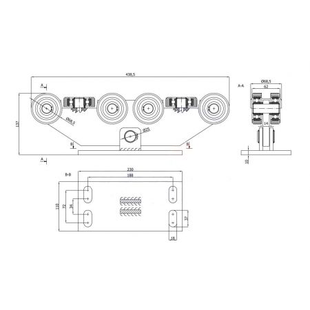 Wózki wahliwe bez regulacji wysokości (80x80x5)