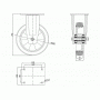 Koła aluminiowo-gumowe fi 200 mm w obudowie stałej spawanej - opona czarna