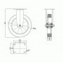 Koła aluminiowo-gumowe fi 250 mm w obudowie stałej spawanej - opona czarna