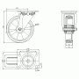 Koła aluminiowo-gumowe fi 180 mm w obudowie skrętnej - opona szara