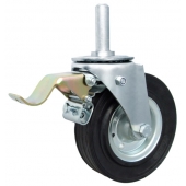 Koła fi 140 (do 130 kg)  metalowo-gumowe w obudowach z trzpieniem i hamulcem