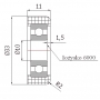 Rolka poliamidowa z łożyskiem fi 33 otwór fi 10 do 30 kg