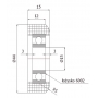 Rolka poliamidowa z łożyskiem fi 44 otwór fi 15 do 40 kg
