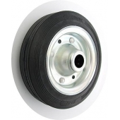 Koło metalowo-gumowe fi 160 mm ( do 150 kg ) ł. wałeczkowe ( fi 20 ) czarne