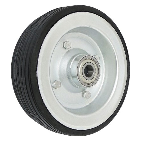 Koło metalowo-gumowe fi 225 mm ( do 300 kg ) ł. kulkowe ( fi 20 ) czarne