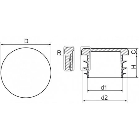 14 mm zaślepka CZARNA - 100SZT