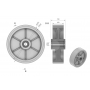 Koła żeliwne z poliuretanem fi 350 - owtór w piaście 30 mm, szeroka piasta