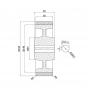 Koło napędowe żeliwo-poliuretan fi 160 oś fi 20